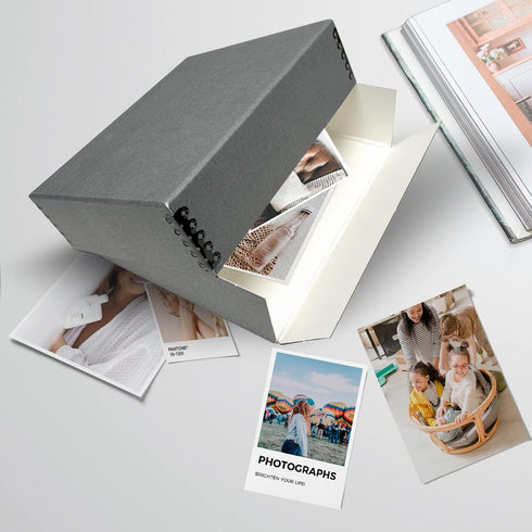 Lineco 8x10 Gray Drop Front Archival Storage Box, Acid-Free, Lignin-Free for Preserving Photos and Documents