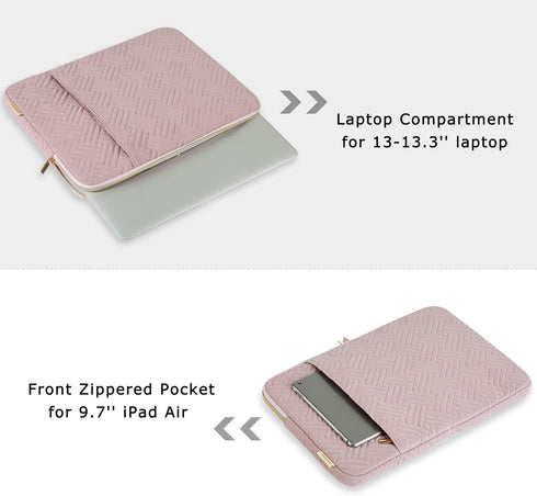 BAGSMART Laptop Sleeve Bag, Pink, Compatible with MacBook Air/Pro 13-13.3 inch & MacBook Pro 14 Inch, Protective Case