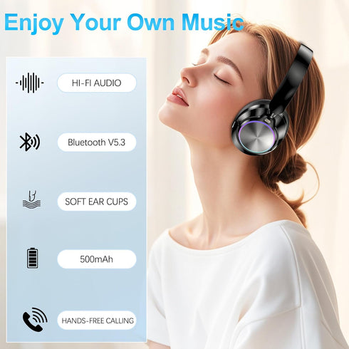 65h Noise Cancelling Over Ear Wireless Bluetooth Headphones with Microphone, Playtime, Clear Calls, Comfort Fit