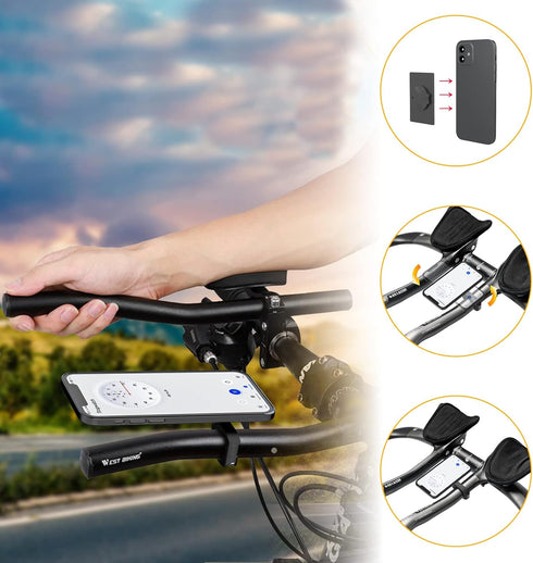 Aero Bars Mount - Garmin Bike Computer Mount for Edge, Compatible with Wahoo, Bryton, GoPro, Flashlight, Red