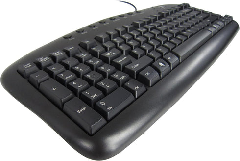 Ergonomic Left Handed Keyboard for Business/Accounting - 8 Multimedia Hotkeys, Reduces RSI, Improves Posture