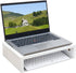 14.2 inch (White-14.2 inch) TEAMIX White Monitor Stand Riser, Wood Monitor Riser with Storage for Desk Small Monitor
