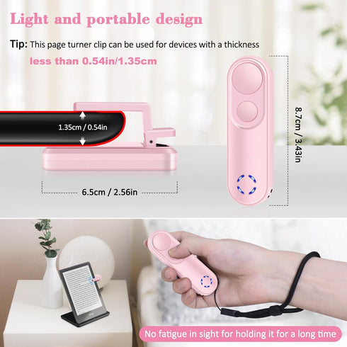 RF Remote Control Page Turner for Kindle Paperwhite/Oasis/Kobo eReaders, Remote Camera Shutter and Video Clicker for