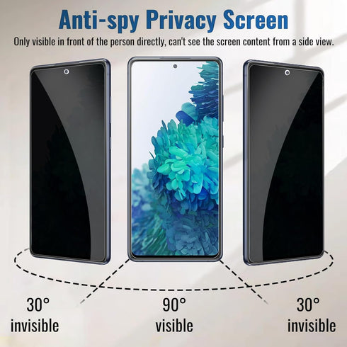 Lyphpe?3 Pack?Privacy Screen Protector for Samsung Galaxy S20FE, 9H Tempered Glass, Anti-Spy Private Film, Case Friendly