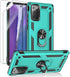 for Samsung Galaxy Note 20 Case, Note20 5G with HD Screen Protectors, Military-Grade Metal Ring Holder Kickstand, Teal