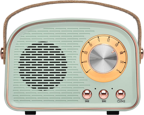 Retro Bluetooth Speaker, Wireless Vintage Portable Speaker Supports TWS Pairing/U-Disk/TF Card/AUX for Home, Travel,