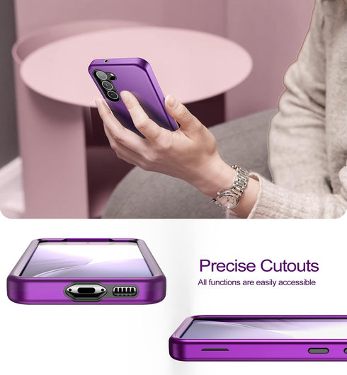 WeLoveCase Galaxy S23 5G Heavy Duty Protection, Hybrid Shockproof TPU Bumper, Full Body Cover - 6.1 Inch, Purple
