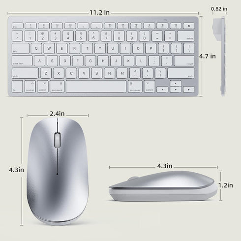 Bluetooth Keyboard and Mouse for Mac, OMOTON Ultra-Slim Combo, Wireless for MacOS, MacBook Pro/Air, iMac, Laptop and PC
