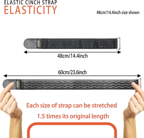 Elastic Hook and Loop Fastening Cable Strap, 12" 18" 24" (6 Pack) Silicone Anti-Slip Straps for Cable Organization