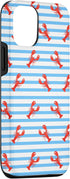 Kirovair Art 12/12 Lobster Pattern Blue White Stripes Illustration Case for iPhone Pro