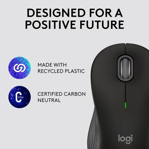 Logitech Signature M550 L Full Size Wireless Mouse, Silent Clicks, Bluetooth, Multi-Device Compatibility, Black