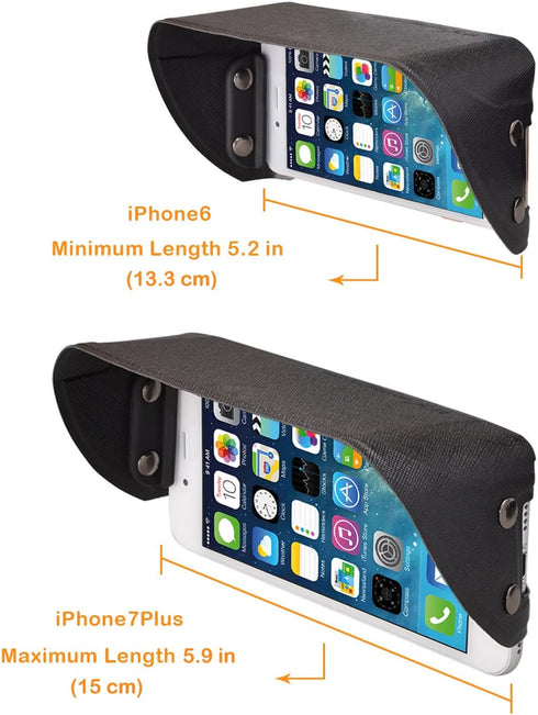 TFY Universal Phone Sun Shade & Glare Visor Shield - Compatible with 4.5 to 6.1 Inch Smartphones, iPhone 16/15/14/13