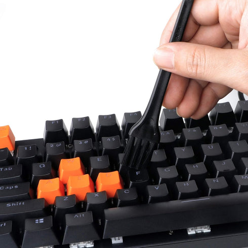 Keycap Puller, Stainless Steel Keycap Removal Tool with 2 Pcs Keyboard Cleaning Brush for Mechanical Keyboards