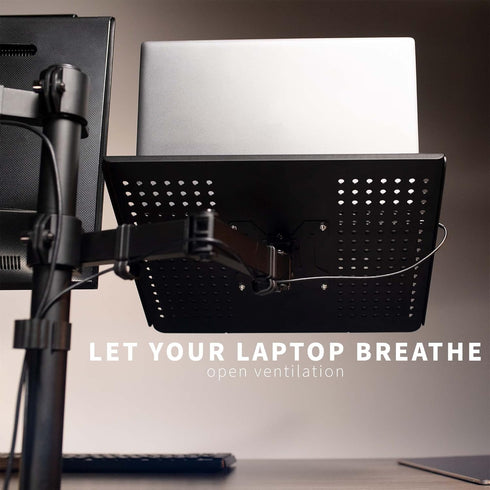 VIVO Black Fully Adjustable 13 to 32 inch Single Computer Monitor and Laptop Desk Mount Combo