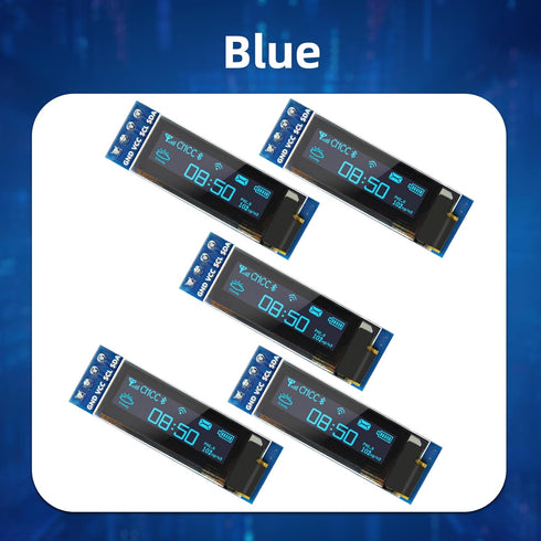 iPistBit 5 0.91 Inch I2C 128x32 SSD1306 ESP32 Pcs OLED Display Module, Pixel Luminous OLED Screen Board Compatible