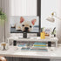 Dual Monitor Stand Riser, 39 Inch Large Wooden Desktop Organizer Shelf for 2 Monitors, Laptop, TV, Office Desk