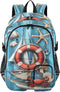 ALAZA School Backpack for Teen Girls Boys Ocean Sailboat Crab Kids Backpack