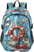 ALAZA School Backpack for Teen Girls Boys Ocean Sailboat Crab Kids Backpack
