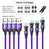 Magnetic Charging Cable 4 Pack (3.3ft/6.6ft/6.6ft/10ft), 540 Degree Rotating Magnetic Phone Charger Cable, 3 in 1 Nylon