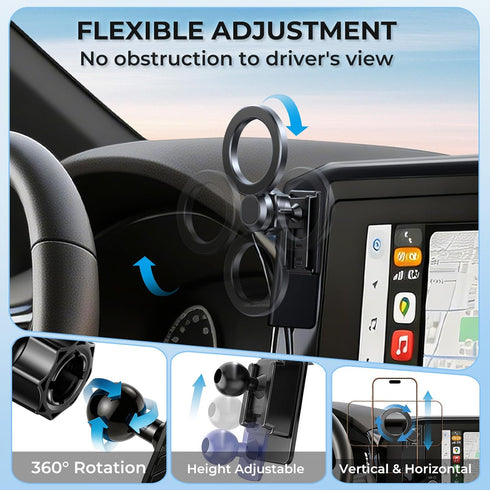 Katorn 2026 2025 8-Inch 360 Car Phone Holder for Toyota Camry LE/SE (Only for Screen) Rotation Magnetic Cell Phone