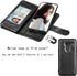 NJJEX Compatible with LG G8 ThinQ Case, PU Leather Wallet Case with 9 Card Slots, Detachable Kickstand, Black
