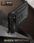 Poetic Revolution Case for Pixel 6 5G: Rugged Shockproof Cover with Kickstand & Built-in Screen Protector, Black.