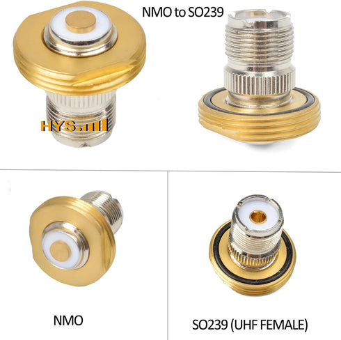HYS Heavy Duty Single Roll Bar/Mirror Mounting Bracket with 16mm Hole and NMO to SO239 Connector for Midland Radio