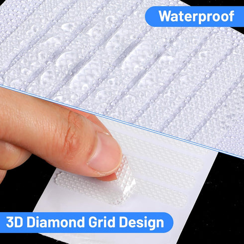 Sibba 40 Cell Phone Grip Tape Strips PCS Transparent Rubber Non-Slip Side Sticker Adhesive Grippy Bumper Frame Stickers