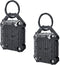 Dovick Waterproof Airtag Keychain Holder Case, Screw Full Cover Compatible with Apple Air Tag Tracker (Black 2Pack)