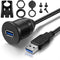 ICESPRING USB 3.0 Male to USB 3.0 Female AUX Flush Mount Car Mount