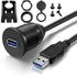 ICESPRING USB 3.0 Male to USB 3.0 Female AUX Flush Mount Car Mount
