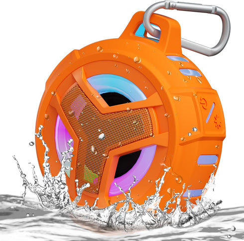 EBODA Bluetooth Shower Speaker, IPX7 Waterproof Portable Wireless Mini Speaker, 2000 mAh with RGB Light for Pool,
