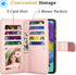 Takfox Galaxy A71 5G Case, PU Leather Wallet Case with 9 Card Slots and Lanyard for Samsung Galaxy A71 5G-Rose Gold