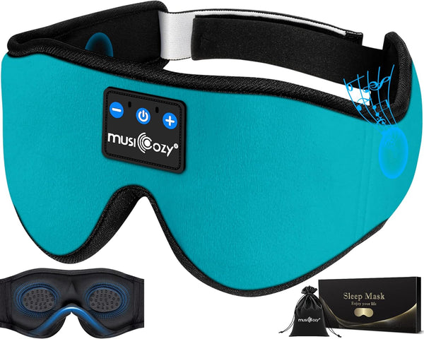 MUSICOZY Sleep Headphones 3D Bluetooth 5.4 Headband Sleep Mask, Wireless Music Earbuds Eye Mask for Side Sleepers