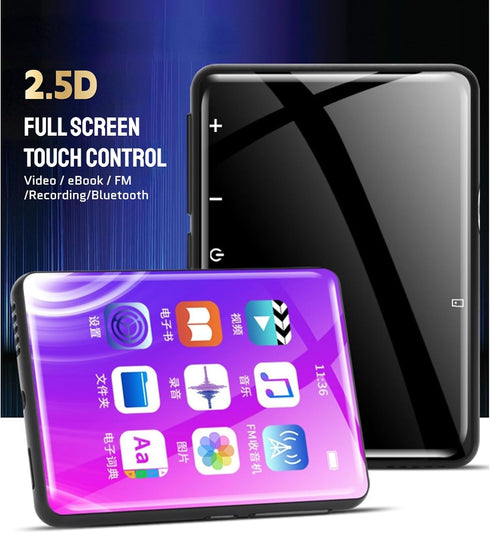 Mp3 Player with Bluetooth, Portable HiFi Sound Digital Music Player, 2.4 HD Full, Mini (4+64GB Memory Card)