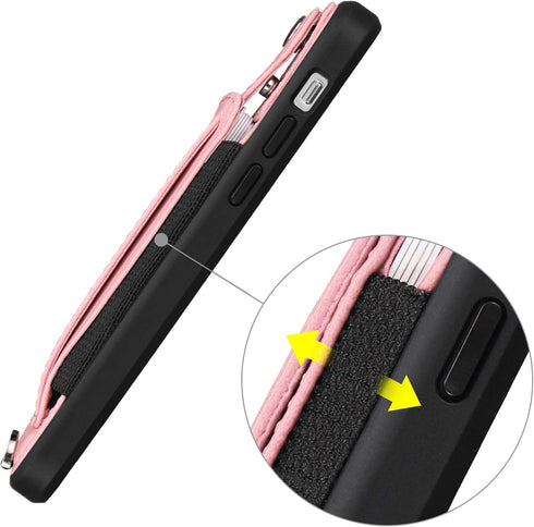 TOOVREN Wallet Case for iPhone 12 Pro Max - Lanyard Case with Leather PU Card Holder, Adjustable Detachable Neck Strap
