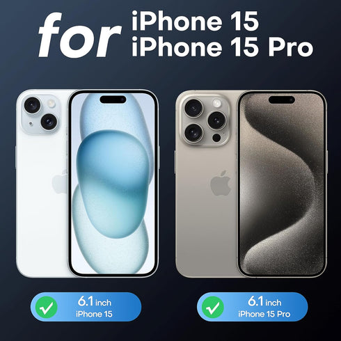 TAURI 2 Pack for iPhone 15/iPhone 15 Pro Screen Protector Tempered Glass, Sensor Protection, Dynamic Island Compatible, Case Friendly, 6.1"