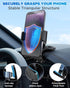 IPOW 360 15 14 13 4-7 Inch Car Dashboard Phone Clip Holder, Degrees Rotation Dash Steering Wheel Phone Clamp Mount
