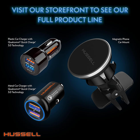HUSSELL Magnetic Phone Car Mount, 360° Adjustable Air Vent Phone Holder - Compatible with Any Cell Phone