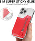 Phone Wallet Stick On, Flip PU Leather Card Holder with Zipper Closure Coin Pocket, Magnetic Closure for