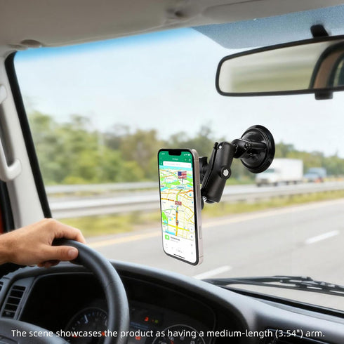 Leenconghui 5.91" 17 16 15 14 13 Magnetic Cell Phone Holder Base with Double Socket arm for MagSafe iPhone