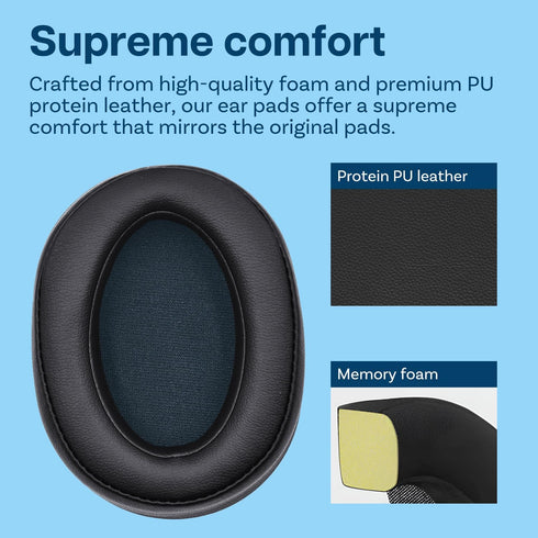 Ear Pads Replacement for Sony WH-H900N/MDR-100ABN Noise Cancelling Headphone by MMOBIEL, Memory Foam, Black
