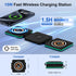 Magnetic Wireless Charging Station for iPhone MagSafe Charger, 3 in 1 Foldable Charger Dock for Travel, Wireless