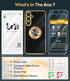 LeYi Samsung Galaxy A35 5G Case with Tempered Glass Screen Protector, 360° Rotatable Ring Holder, Black