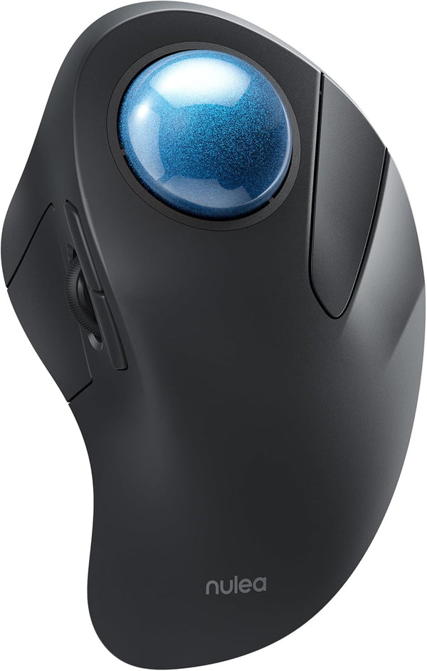 Nulea Wireless Ergonomic Trackball Mouse, Rechargeable Bluetooth Rollerball Mouse, 5 Adjustable DPI, Compatible with