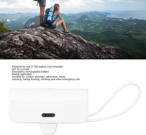 Mini Portable Charger, Built in Cable Multifunction Safe Mini Phone Charger Intelligent Chip for Outdoor for Emergency for Camping