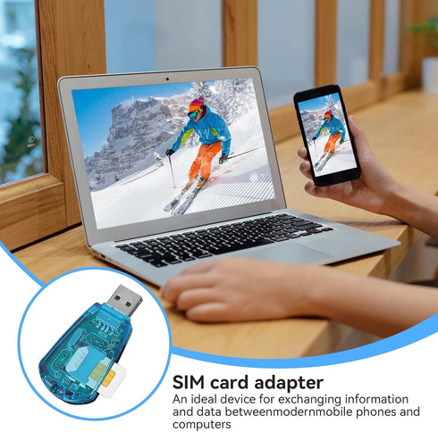 Beufee 2Pcs SIM Card Adapter, Clone Cards Card Reader Writer Copy Clone Writer SIM Card Reader with CD