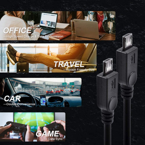 UCEC Dual Micro USB Splitter Cable: Charge 2 Micro USB Devices Simultaneously from 1 USB Port (1 pack)