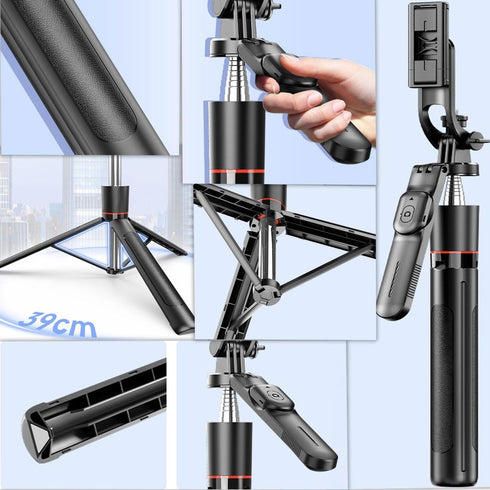 Tengsun 67" 360Rotation Phone Tripod & Selfie Stick Travel Tripod for iPhone Selfies, with Phone Holder Extendable
