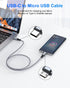 SNANSHI Micro USB to USB C Cable 4FT, Braided Charging Cable for Headphone, Phone, Controller